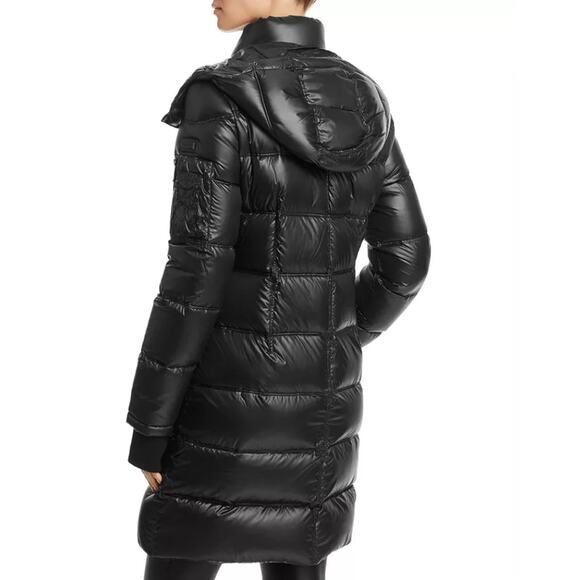 BCBGMAXAZRIA Black Long Puffer Coat Size M - Picture 2 of 10